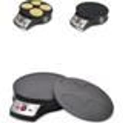 Crêpière - INOX - 2 en 1 - 1000W - Anti-adhésif - Noir