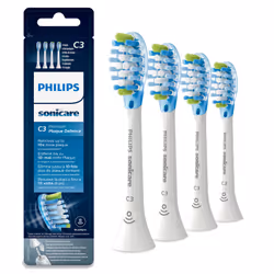 Philips Sonicare C3 Premium Plaque Defence HX9044/17 Têtes de brosse à dents standard, 4 pièce(s), Blanc, Doux, flexible rubb ...