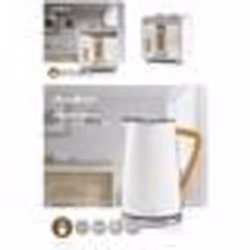 PACK Petit déjeuner Soft Touch Doux Bouilloire Blanche 1.7L 2200W Protection Ebullition + Grille Pain Blanc 900w