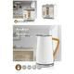 PACK Petit déjeuner Soft Touch Doux Bouilloire Blanche 1.7L 2200W Protection Ebullition + Grille Pain Blanc 900w