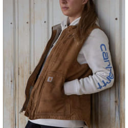 Carhartt - Gilet de travail Sans Manche de travail Sherpa Lined Mock Marron t.s