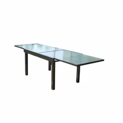 Table de jardin extensible en aluminium grise BRESCIA, Concept Usine