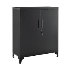 Songmics - Caisson de Bureau, Placard Polyvalent, Armoire de Bureau à 2 Portes, Verrouillable, Meuble de Rangement en Acier, pour Bureau, Salon, Noir