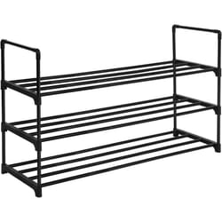 Songmics - calicosy - Etagère à chaussures 3 niveaux en métal noir - 15 paires