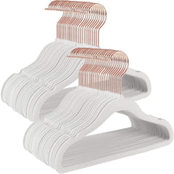 Songmics - Cintres en Velours pour Enfants, Lot de 50, avec Crochets Rose Gold, antiglisse, modèle Enfant, pour Jupes, Robes, Pantalons, T-Shirts,