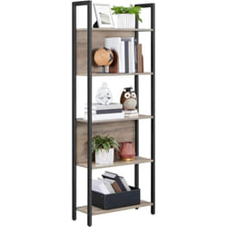 Songmics - vasagle Bibliothèque, Étagère de Rangement, Étagère de Cuisine, 5 Niveaux, Cadre en Acier Stable, pour Bureau, entrée, Salon, Style
