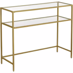 Description générale Faites passer votre maison au niveau supérieur avec cette table console moderne alliant métal doré éléga ...