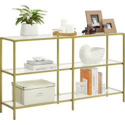 Songmics - vasagle Table Console, Meuble d'entrée, Étagère à 3 Niveaux, en Verre trempé, 130 x 30 x 73 cm, Cadre en métal, Style Moderne, pour