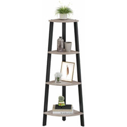 Songmics - vasagle Étagère d'Angle Vintage, Meuble de Rangement pour Bureau à 4 étages, Bibliothèque d'Angle, pour la Maison, le Salon, la Chambre,