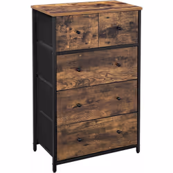 Description générale Cette commode élégante et pratique est conçue pour optimiser votre espace de rangement. Avec 5 grands ti ...