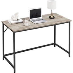 Vasagle - Bureau, Table, Poste de Travail, 120 x 60 x 75 cm, pour Bureau, Salon, Chambre, Assemblage Simple, Métal, Style Industriel,Grège
