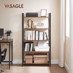 1.5 niveaux : Avec 5 niveaux ouverts, exposez vos livres, décorations et plantes préférés sur cette étagère de rangement rust ...