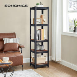 Songmics - 150 x 37 x 37 cm - Charge lourde acier resistant clipsable avec mdf 5 Tablettes - Capacité de 400kg - GLR037B01