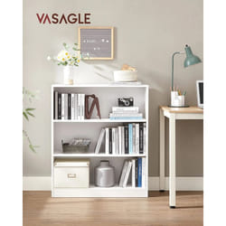 Vasagle - Bibliothèque, Étagère à 3 Niveaux, Meuble de Rangement, avec Étagères Réglables en Hauteur, pour Salon, Chambre, Bureau, 80 x 24 x 93 cm,