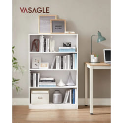Vasagle - Bibliothèque, Étagère à 4 Niveaux, Meuble de Rangement, avec Étagères Réglables en Hauteur, pour Salon, Chambre, Bureau, 80 x 24 x 121,5