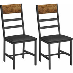 Vasagle - Chaises de Salle à Manger, Lot de 2, Siège de cuisine, Assise Rembourrée, Cadre en Acier, Ergonomique, Style Industriel, pour Salon,