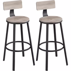 Description générale Ces tabourets de bar au style rustique allient une surface en bois grège et un cadre en métal noir, agré ...