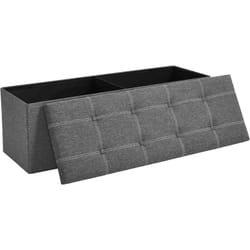 Songmics - Banc de Rangement Pliable, Pouf, Coffre, Bout de Lit, Banquette, 110 x 38 x 38 cm, Tissu Façon Lin, Charge 300 kg, pour Entrée, Chambre,
