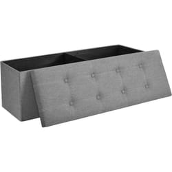 Songmics - Banc de Rangement Pliable, Pouf, Coffre, Bout de Lit, Banquette, 110 x 38 x 38 cm, Tissu Façon Lin, Charge 300 kg, pour Entrée, Chambre,