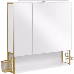 Description générale Vous l’avez trouvé ! Cette armoire murale allie élégance et modernité grâce à son design en blanc et dor ...