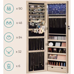 Description générale Fini les bijoux introuvables ou emmêlés ! Voici une armoire à bijoux chic aux lignes épurées et à la fin ...