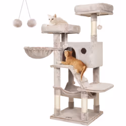 Description générale Offrez à votre chat un espace de jeu et de détente avec cet arbre à chat de 135 cm. Conçu pour le confor ...