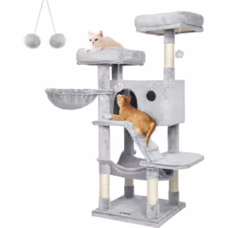 Description générale Offrez à vos chats un espace de détente et de jeu avec cet arbre à chat de 135 cm. Entièrement recouvert ...