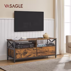 Description générale Ce meuble TV de style rustique et industriel mesure 120 x 40 x 50 cm et peut accueillir un téléviseur al ...