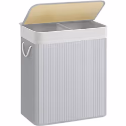 Esthétique : Fabriqué en lamelles de bambou, ce joli panier à linge apporte de la fraîcheur naturelle dans la chambre ou dans ...