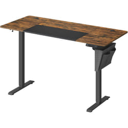 Songmics - Bureau Assis Debout Électrique, 60 x 140 x (72-120) cm, Table Réglable en Hauteur, Mémoire 4 Hauteurs, Pochette, Cadre en Acier, Dessus