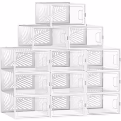 Accès facile Ces boîtes transparentes avec portes vous permettent de trouver et d'attraper facilement vos chaussures. Facile  ...