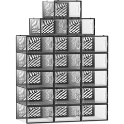 Songmics - Boîte à Chaussures Transparent, Lot de 18, Boîte de Rangement, Pointure 44, Empilables, pour Collections de Baskets, Talons Hauts,