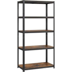 Rayonnage Étagère à 5 niveaux 200 x 100 x 50cm - Noir et Marron Rustique GLR050B11