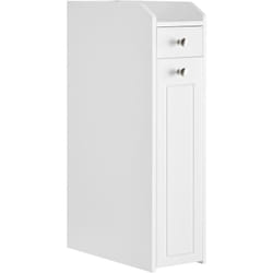 Vasagle - Armoire de salle de bain avec tiroir et porte avec 2 étagères à l'intérieur, 40 x 18 x 70 cm, Blanc