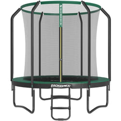 Trampoline pour Enfant, Ø244 cm, Filet de Protection, Coussin de Sécurité, Échelle, Cadre en Acier, vert - Songmics