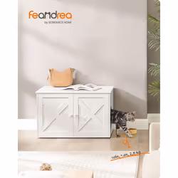 Description générale Cette maison de toilette pour chats, avec sa finition blanche et ses portes imitation grange, s'intègre  ...