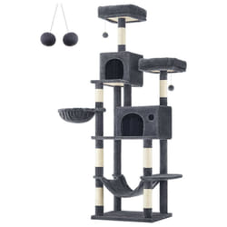 Feandrea - Arbre à Chat, Hauteur 199 cm, Grande Tour de Jeux, Housses de Plate-forme Amovibles, Multi-niveaux, avec Poteaux à Griffer, Large Niche,