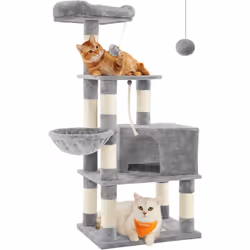 Description générale La base de cet arbre à chat est équipée d’une planche à griffer, un endroit idéal pour faire les griffes ...