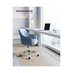 Songmics - Chaise de Bureau, Fauteuil Ergonomique, Siège Pivotant, Réglable en Hauteur, Capacité de Charge 110 kg, Cadre en Acier, Tissu en Coton-Lin