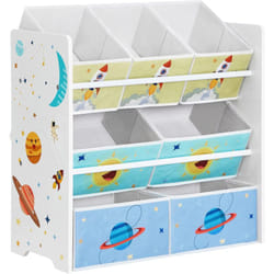 Songmics - tagère pour Chambre d'Enfants, Bibliothèque avec 7 Boîtes de Rangement en Tissu Non-tissé, Étagère de Rangement, Organisateur de Rangement