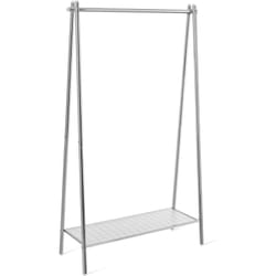 Songmics - Portant à Vêtements, Porte-vêtements, Porte-manteau, Penderie, Cadre en Acier, avec Tringle et Étagère, 33,5 x 92,5 x 153 cm, pour