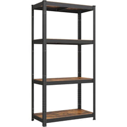 Songmics - tagère de Rangement à 4 Niveaux, 40 x 80 x 160 cm, Capacité 520 kg, Planches Réglables, Style Industriel, pour Cuisine, Salon, Marron