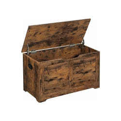 Songmics - vasagle Coffre de Rangement, Banc Chaussures, Meuble pour Entrée, avec 2 Charnières de Sécurité, Style Rustique, 40 x 80 x 46 cm, pour