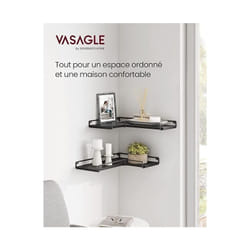 Vasagle - tagère d'Angle en Forme de l, Lot de 2, Étagère Murale, Tablette Flottante, Étagère Suspendue, Style Industriel, pour Salon, Chambre,