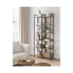 Songmics - vasagle Bibliothèque 6 Niveaux, Étagère Livres, Meuble de Rangement Ouvert, pour Bureau, Salon, Chambre, 30 x 40 x 186 cm, Noisette