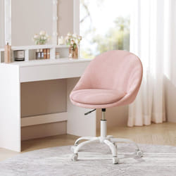 Chaise de Bureau, Fauteuil Pivotant, Siège Confort, Rembourrage en Mousse, Réglable en Hauteur, pour Bureau, Chambre, Rose