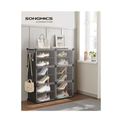 Songmics - Rangement Chaussures 6 Compartiments, Étagère de Rangement Modulable, Compartiment de 30 x 40 x 30 cm, avec Porte, Cadre en Acier,