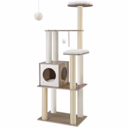 Description générale En grège et blanc chic, cet arbre à chat moderne avec griffoirs s'intègre facilement dans la plupart des ...