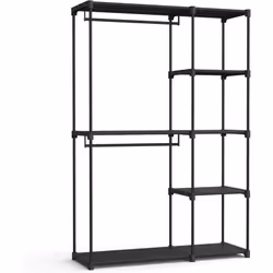 Description générale Cette penderie en tissu (43 x 124 x 182 cm) est idéale pour optimiser l'espace de rangement. Elle dispos ...