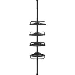 Songmics - 85-305 cm, Étagère Douche sans Perçage à 4 Niveaux, Rangement Salle de Bain Télescopique, pour Gel Douche, Shampoing, Savon, Organisateur